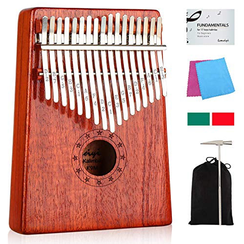 Easy to Learn Songbook Kalimba 17 Keys Thumb Piano w/Protective Case Tune Hammer Gifts for Kids Adults Portable Mbira Sanza Finger Piano 